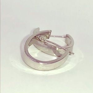 14k thick white gold hoops